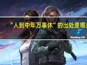 “人到中年万事休”的出处是哪里