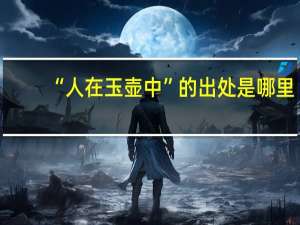 “人在玉壶中”的出处是哪里