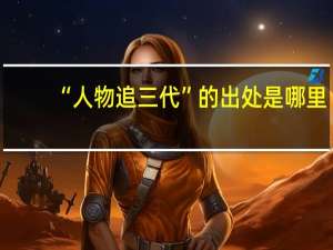 “人物追三代”的出处是哪里