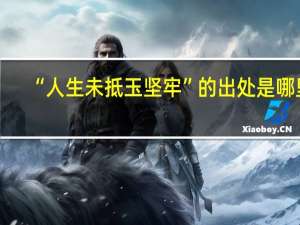 “人生未抵玉坚牢”的出处是哪里