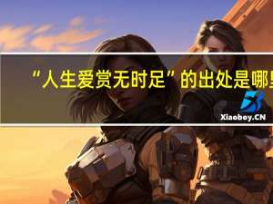 “人生爱赏无时足”的出处是哪里