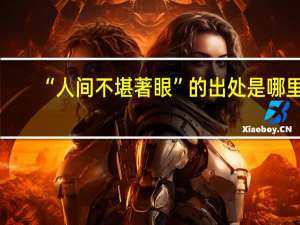 “人间不堪著眼”的出处是哪里