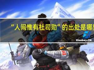 “人间惟有杜司勋”的出处是哪里