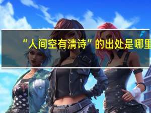 “人间空有清诗”的出处是哪里