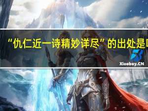 “仇仁近一诗精妙详尽”的出处是哪里
