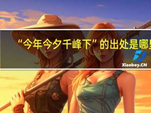 “今年今夕千峰下”的出处是哪里