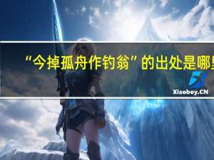 “今掉孤舟作钓翁”的出处是哪里