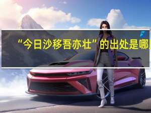 “今日沙移吾亦壮”的出处是哪里