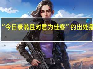 “今日衰翁且对君为佳客”的出处是哪里