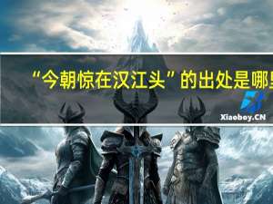 “今朝惊在汉江头”的出处是哪里