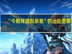 “今朝拜酒祝亲意”的出处是哪里