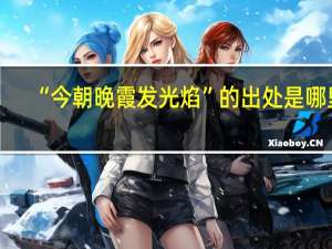 “今朝晚霞发光焰”的出处是哪里