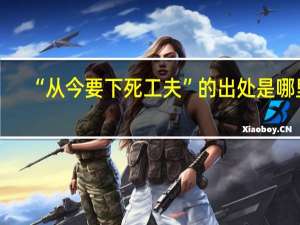 “从今要下死工夫”的出处是哪里
