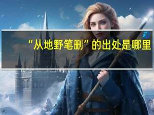 “从地野笔删”的出处是哪里