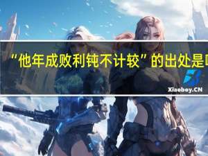 “他年成败利钝不计较”的出处是哪里