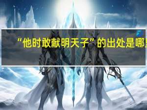 “他时敢献明天子”的出处是哪里