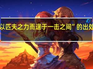 “以匹夫之力而逞于一击之间”的出处是哪里