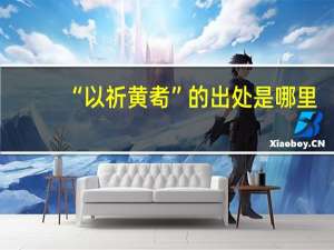 “以祈黄耇”的出处是哪里