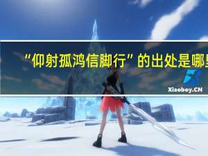 “仰射孤鸿信脚行”的出处是哪里