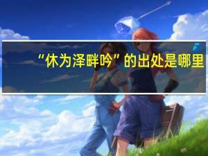 “休为泽畔吟”的出处是哪里