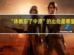 “休教忘了中原”的出处是哪里