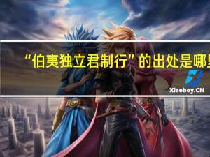 “伯夷独立君制行”的出处是哪里