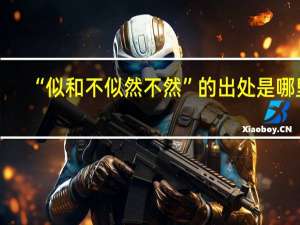 “似和不似然不然”的出处是哪里
