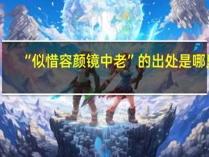 “似惜容颜镜中老”的出处是哪里