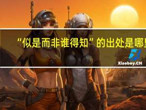 “似是而非谁得知”的出处是哪里