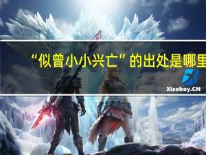 “似曾小小兴亡”的出处是哪里