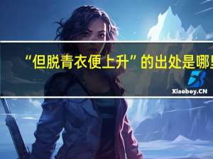 “但脱青衣便上升”的出处是哪里