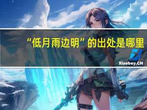 “低月雨边明”的出处是哪里