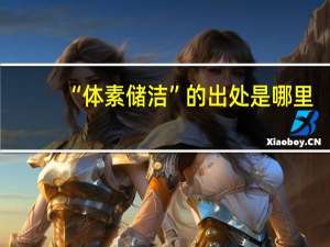 “体素储洁”的出处是哪里