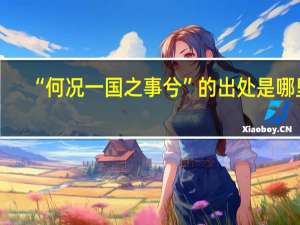 “何况一国之事兮”的出处是哪里