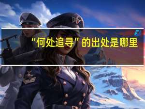 “何处追寻”的出处是哪里