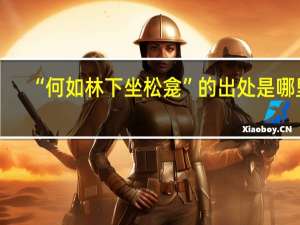 “何如林下坐松龛”的出处是哪里