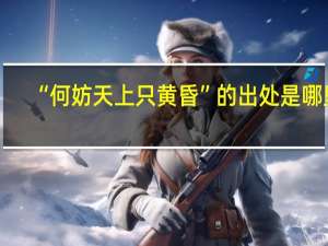 “何妨天上只黄昏”的出处是哪里
