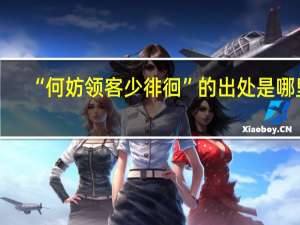 “何妨领客少徘徊”的出处是哪里