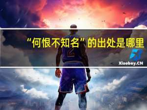 “何恨不知名”的出处是哪里