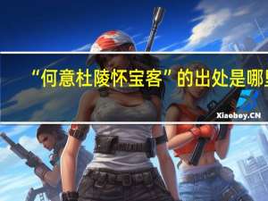 “何意杜陵怀宝客”的出处是哪里