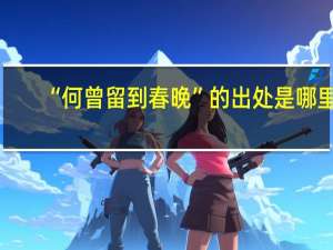 “何曾留到春晚”的出处是哪里