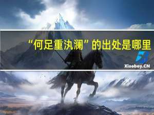“何足重汍澜”的出处是哪里