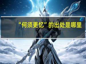 “何须更忆”的出处是哪里