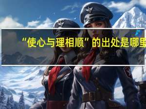 “使心与理相顺”的出处是哪里