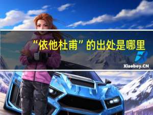 “依他杜甫”的出处是哪里