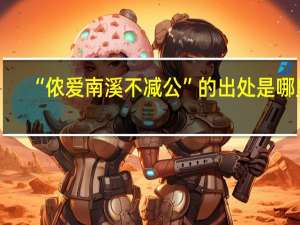 “侬爱南溪不减公”的出处是哪里