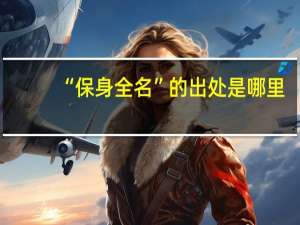 “保身全名”的出处是哪里