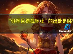 “倾杯且得孤怀壮”的出处是哪里