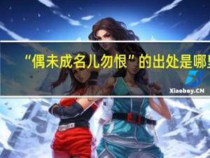 “偶未成名儿勿恨”的出处是哪里