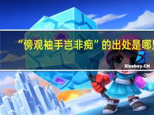 “傍观袖手岂非痴”的出处是哪里